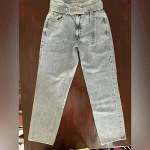 PACSUN High Rise Mom Jean with Belt